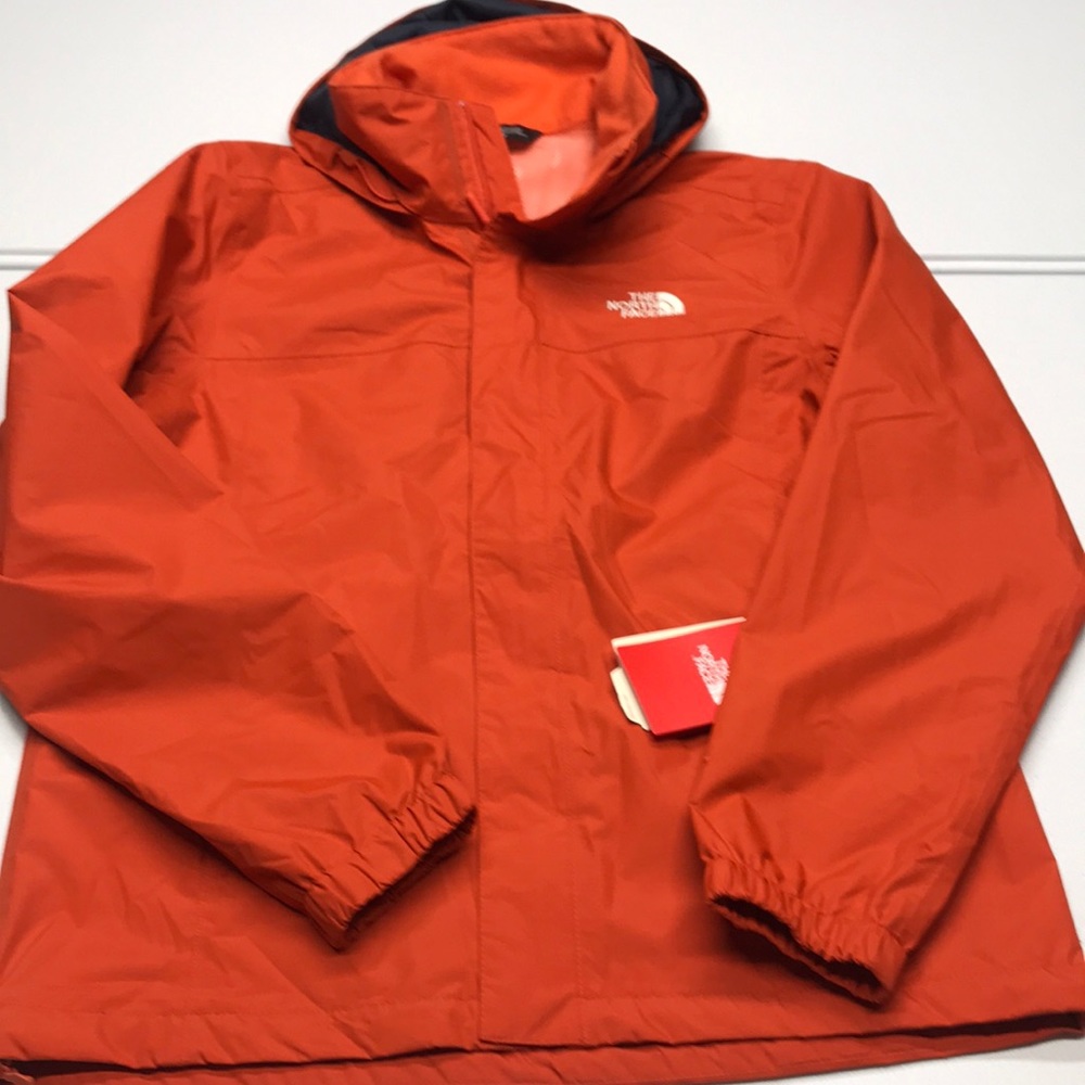 🆕 NORTH FACE Men’s Orange Waterproof Hiking Coat - Picture 2 of 6